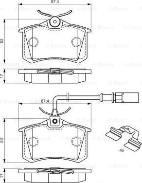 BOSCH 0 986 494 599 - Тормозные колодки, дисковые, комплект autospares.lv