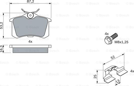 BOSCH 0 986 494 596 - Тормозные колодки, дисковые, комплект autospares.lv