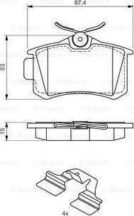 BOSCH 0 986 494 597 - Тормозные колодки, дисковые, комплект autospares.lv