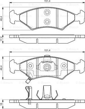 BOSCH 0 986 494 547 - Тормозные колодки, дисковые, комплект autospares.lv