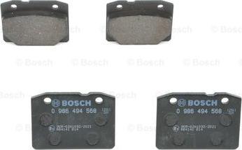 BOSCH 0 986 494 568 - Тормозные колодки, дисковые, комплект autospares.lv