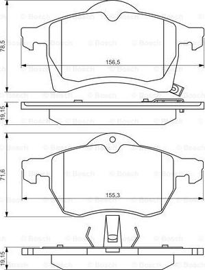 BOSCH 0 986 494 509 - Тормозные колодки, дисковые, комплект autospares.lv