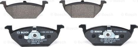 BOSCH 0 986 494 505 - Тормозные колодки, дисковые, комплект autospares.lv