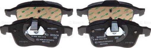 BOSCH 0 986 494 513 - Тормозные колодки, дисковые, комплект autospares.lv