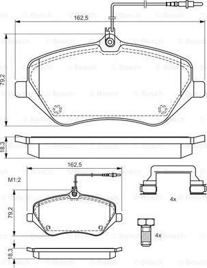 BOSCH 0 986 494 585 - Тормозные колодки, дисковые, комплект autospares.lv