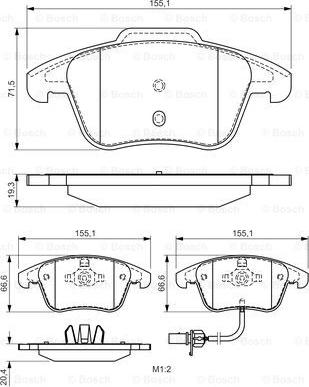 BOSCH 0 986 494 538 - Тормозные колодки, дисковые, комплект autospares.lv