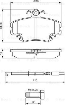 BOSCH 0 986 494 522 - Тормозные колодки, дисковые, комплект autospares.lv