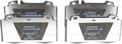 BOSCH 0 986 494 576 - Тормозные колодки, дисковые, комплект autospares.lv