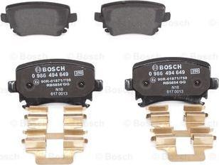 BOSCH 0 986 494 649 - Тормозные колодки, дисковые, комплект autospares.lv