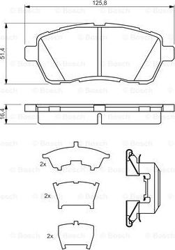 BOSCH 0 986 494 652 - Тормозные колодки, дисковые, комплект autospares.lv