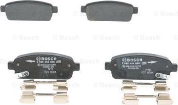 BOSCH 0 986 494 666 - Тормозные колодки, дисковые, комплект autospares.lv