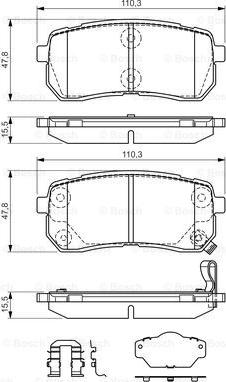 BOSCH 0 986 494 608 - Тормозные колодки, дисковые, комплект autospares.lv