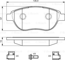 BOSCH 0 986 494 602 - Тормозные колодки, дисковые, комплект autospares.lv