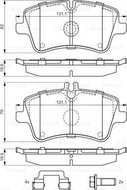 BOSCH 0 986 494 607 - Тормозные колодки, дисковые, комплект autospares.lv