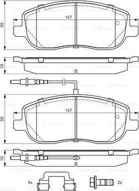 BOSCH 0 986 494 615 - Тормозные колодки, дисковые, комплект autospares.lv