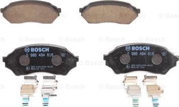 BOSCH 0 986 494 616 - Тормозные колодки, дисковые, комплект autospares.lv