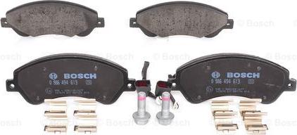 BOSCH 0 986 494 613 - Тормозные колодки, дисковые, комплект autospares.lv