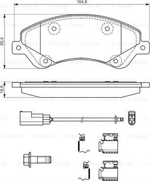 BOSCH 0 986 494 613 - Тормозные колодки, дисковые, комплект autospares.lv