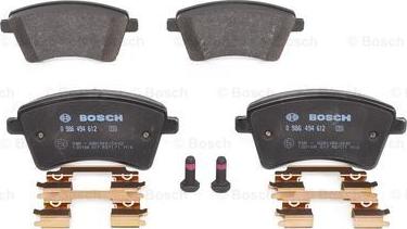 BOSCH 0 986 494 612 - Тормозные колодки, дисковые, комплект autospares.lv