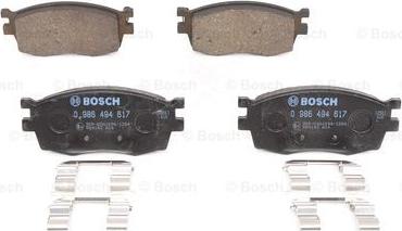 BOSCH 0 986 494 617 - Тормозные колодки, дисковые, комплект autospares.lv