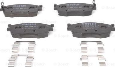 BOSCH 0 986 494 617 - Тормозные колодки, дисковые, комплект autospares.lv