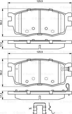 BOSCH 0 986 494 617 - Тормозные колодки, дисковые, комплект autospares.lv