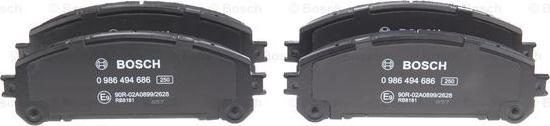 BOSCH 0 986 494 686 - Тормозные колодки, дисковые, комплект autospares.lv