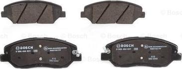 BOSCH 0 986 494 631 - Тормозные колодки, дисковые, комплект autospares.lv