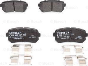 BOSCH 0 986 494 627 - Тормозные колодки, дисковые, комплект autospares.lv