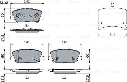 BOSCH 0 986 494 671 - Тормозные колодки, дисковые, комплект autospares.lv