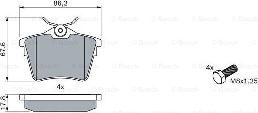 BOSCH 0 986 494 095 - Тормозные колодки, дисковые, комплект autospares.lv