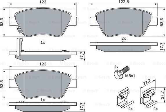 BOSCH 0 986 494 092 - Тормозные колодки, дисковые, комплект autospares.lv