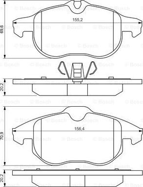 BOSCH 0 986 494 044 - Тормозные колодки, дисковые, комплект autospares.lv