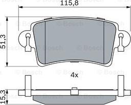 BOSCH 0 986 494 043 - Тормозные колодки, дисковые, комплект autospares.lv