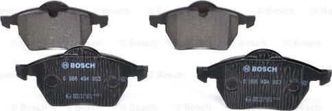 BOSCH 0 986 494 003 - Тормозные колодки, дисковые, комплект autospares.lv