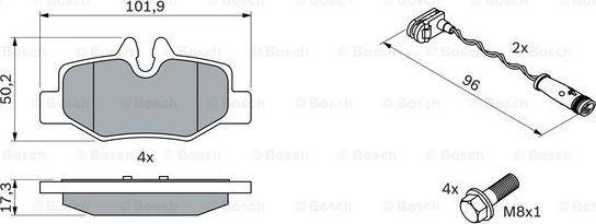 BOSCH 0 986 494 082 - Тормозные колодки, дисковые, комплект autospares.lv