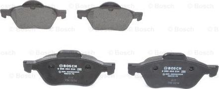 BOSCH 0 986 494 034 - Тормозные колодки, дисковые, комплект autospares.lv