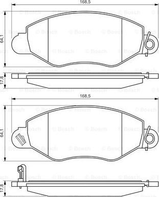 BOSCH 0 986 494 037 - Тормозные колодки, дисковые, комплект autospares.lv