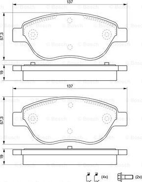 BOSCH 0 986 494 074 - Тормозные колодки, дисковые, комплект autospares.lv