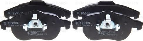 BOSCH 0 986 494 073 - Тормозные колодки, дисковые, комплект autospares.lv