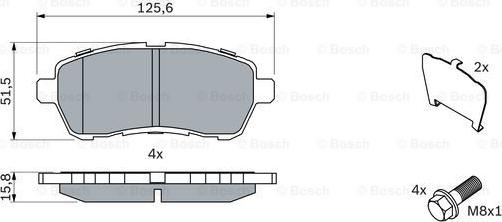 BOSCH 0 986 494 195 - Тормозные колодки, дисковые, комплект autospares.lv