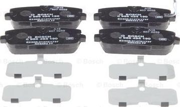 BOSCH 0 986 494 190 - Тормозные колодки, дисковые, комплект autospares.lv