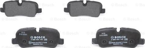 BOSCH 0 986 494 148 - Тормозные колодки, дисковые, комплект autospares.lv