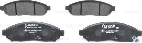 BOSCH 0 986 494 151 - Тормозные колодки, дисковые, комплект autospares.lv