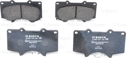 BOSCH 0 986 494 153 - Тормозные колодки, дисковые, комплект autospares.lv