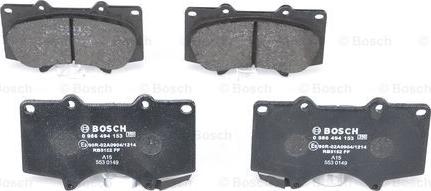 BOSCH 0 986 494 153 - Тормозные колодки, дисковые, комплект autospares.lv