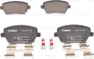 BOSCH 0 986 494 160 - Тормозные колодки, дисковые, комплект autospares.lv