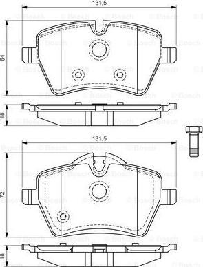 BOSCH 0 986 494 168 - Тормозные колодки, дисковые, комплект autospares.lv