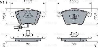 BOSCH 0 986 494 104 - Тормозные колодки, дисковые, комплект autospares.lv