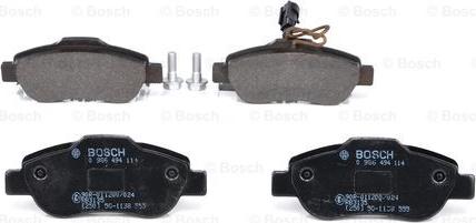 BOSCH 0 986 494 114 - Тормозные колодки, дисковые, комплект autospares.lv